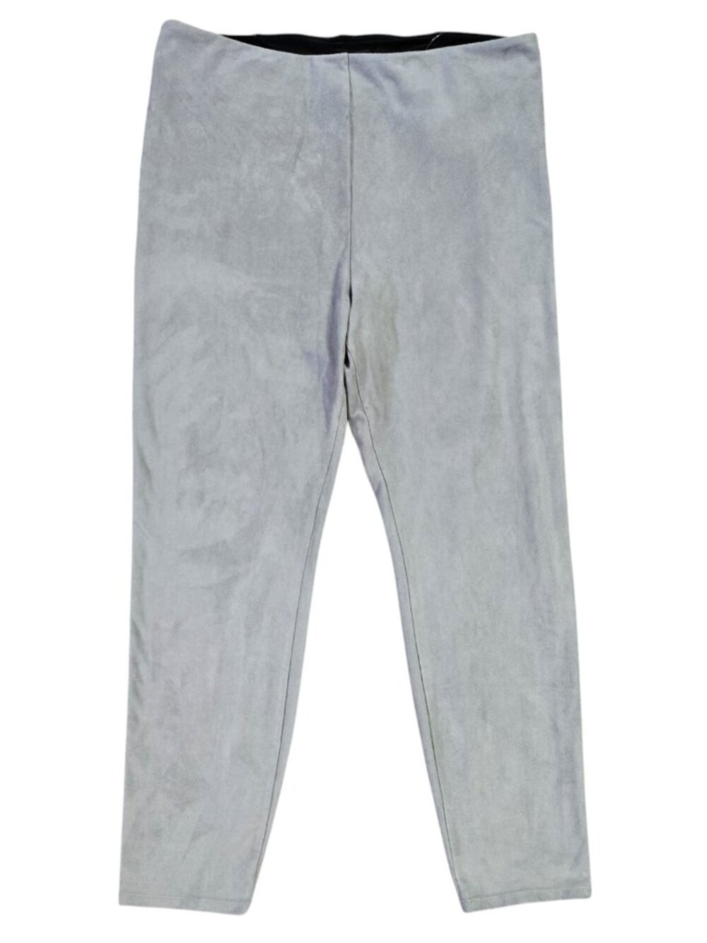 Lysse Gray Faux Suede Leather Cropped Leggings Pull On Comfy Stretch Capsule